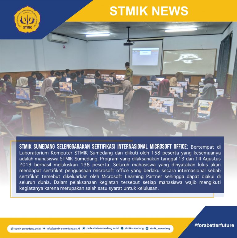 STMIK Sumedang Selenggarakan Sertifikasi Internasional Microsoft Office