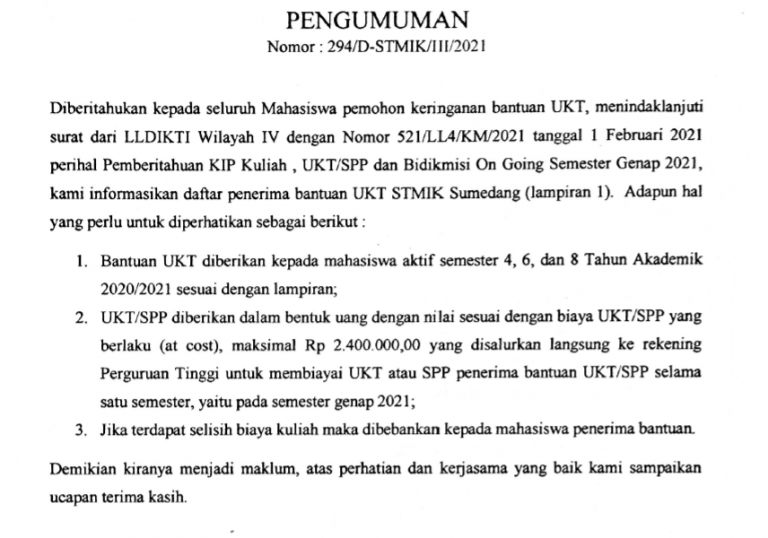Pengumuman