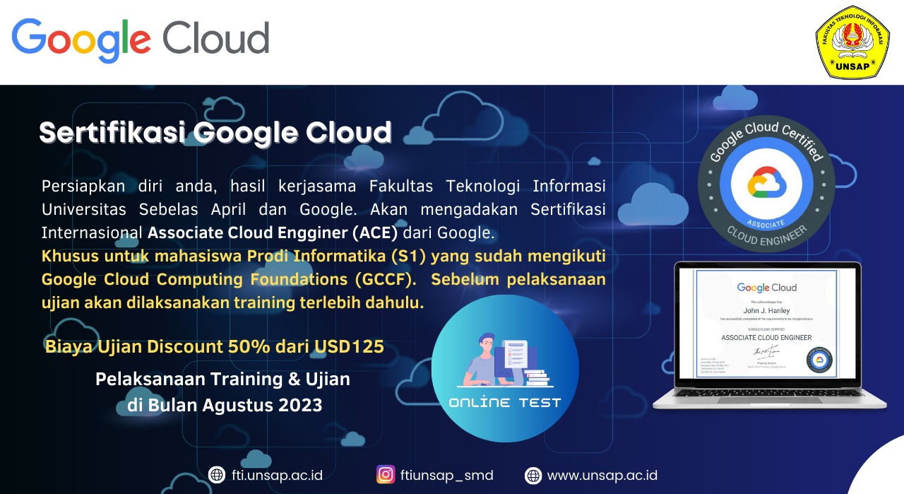 Sertifikasi Internasional Associate Cloud Engginer (ACE) dari Google
