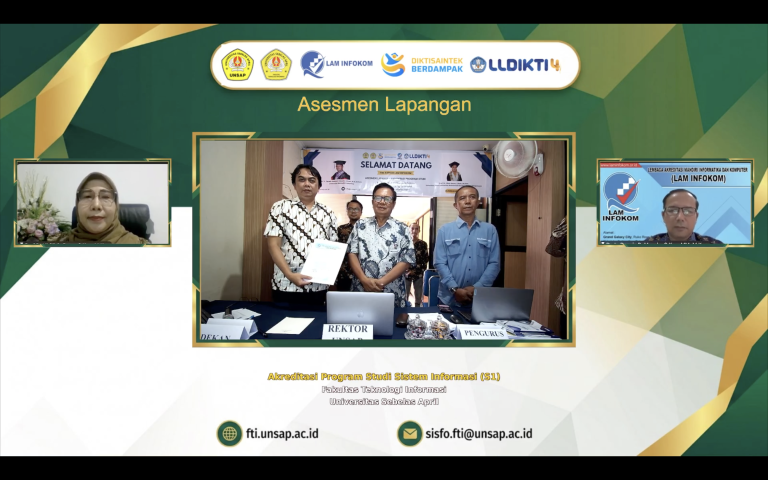 Menuju Keunggulan Akademik, Prodi Sistem Informasi FTI UNSAP Gelar Asesmen Lapangan Akreditasi Secara Daring